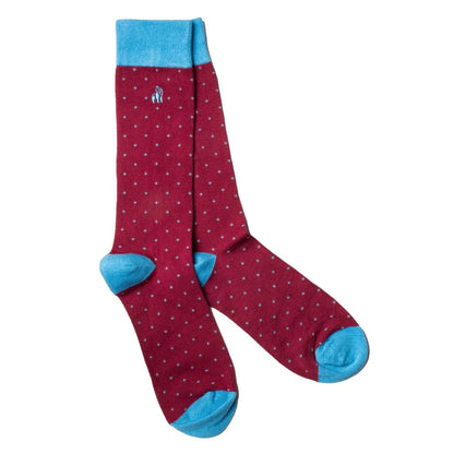 Swole Panda - Burgundy Spotted Bamboo Socks