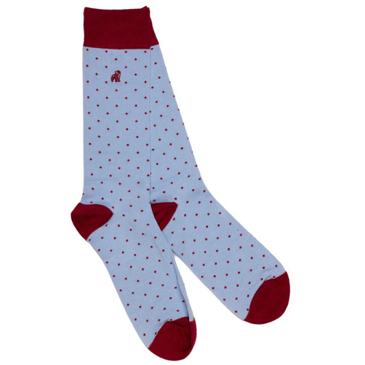 Swole Panda - Pale Blue Spotted Bamboo Socks