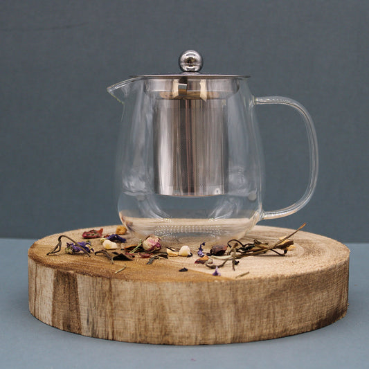 Round Glass Infuser Teapot