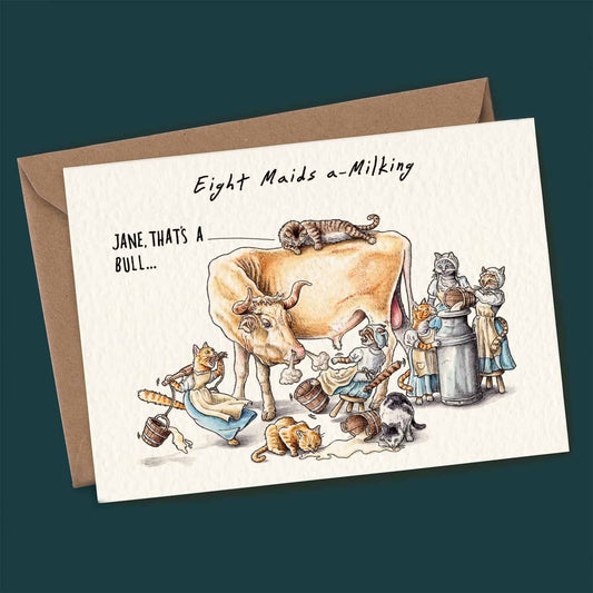 Eight Maids a-Milking - Christmas Card