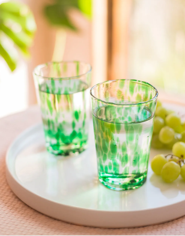 Green Speckled Glass