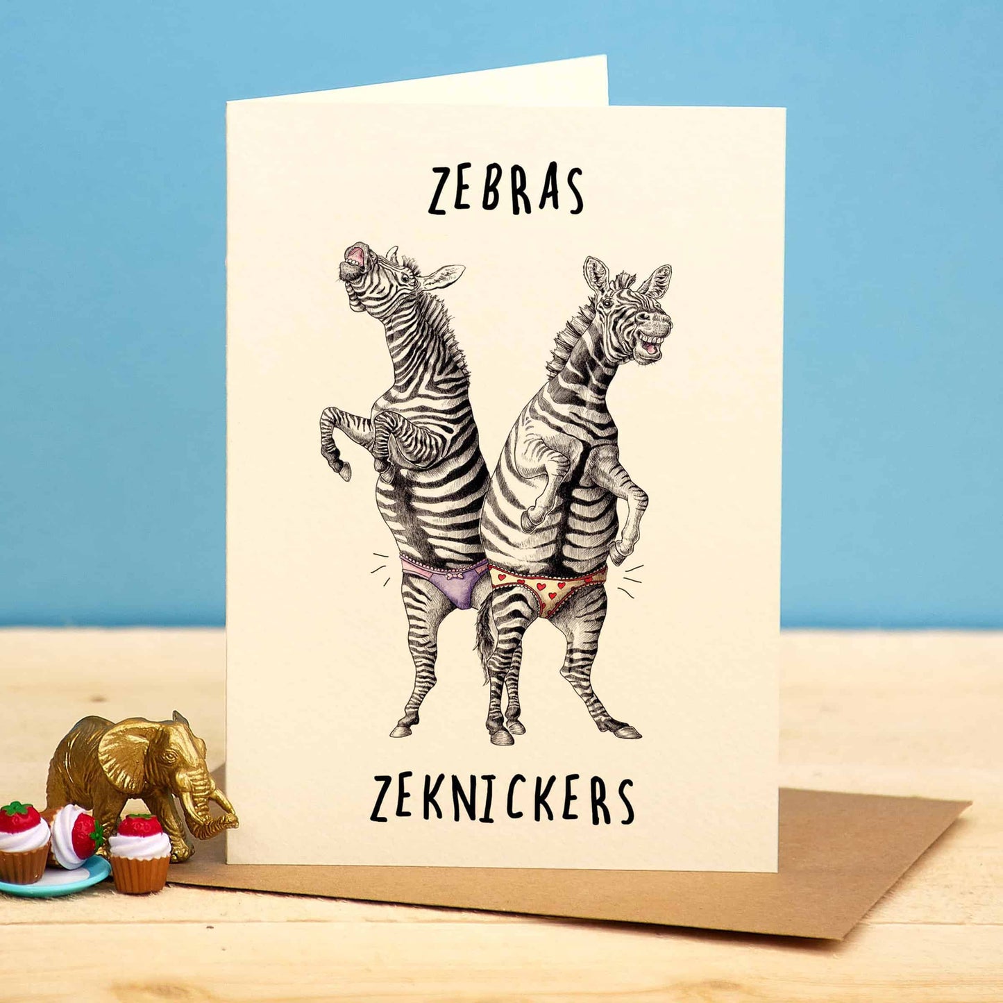 Zebra Zeknickers Card - Everyday Card