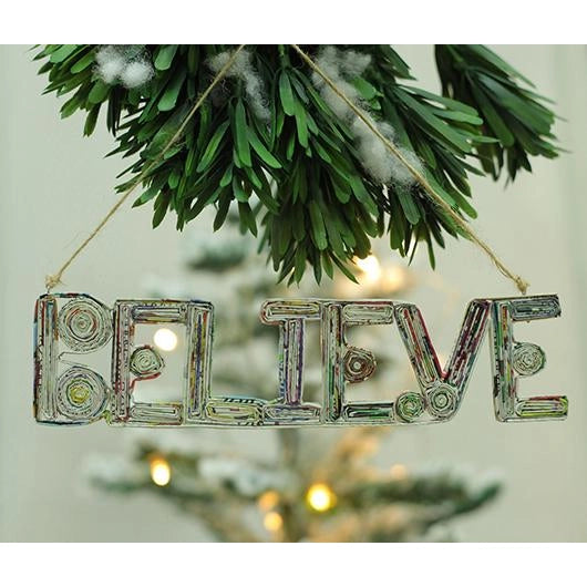 Recycled Paper BELIEVE Decoration