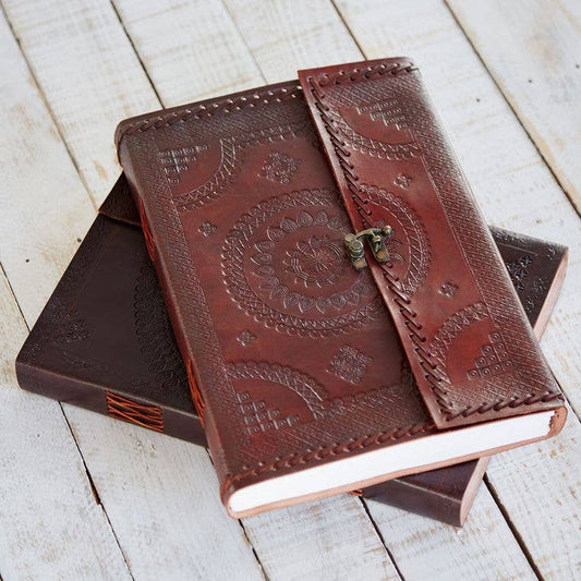 Handcrafted A4 Embossed Leather Journal Notebook