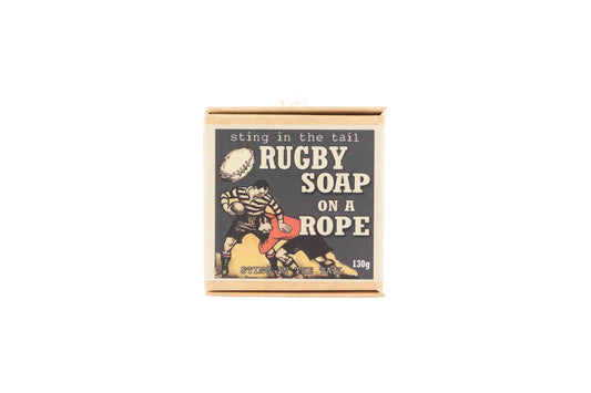 Rugby Ball Soap on a Rope