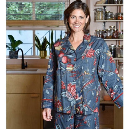 Grey Floral Print Ladies Pyjamas