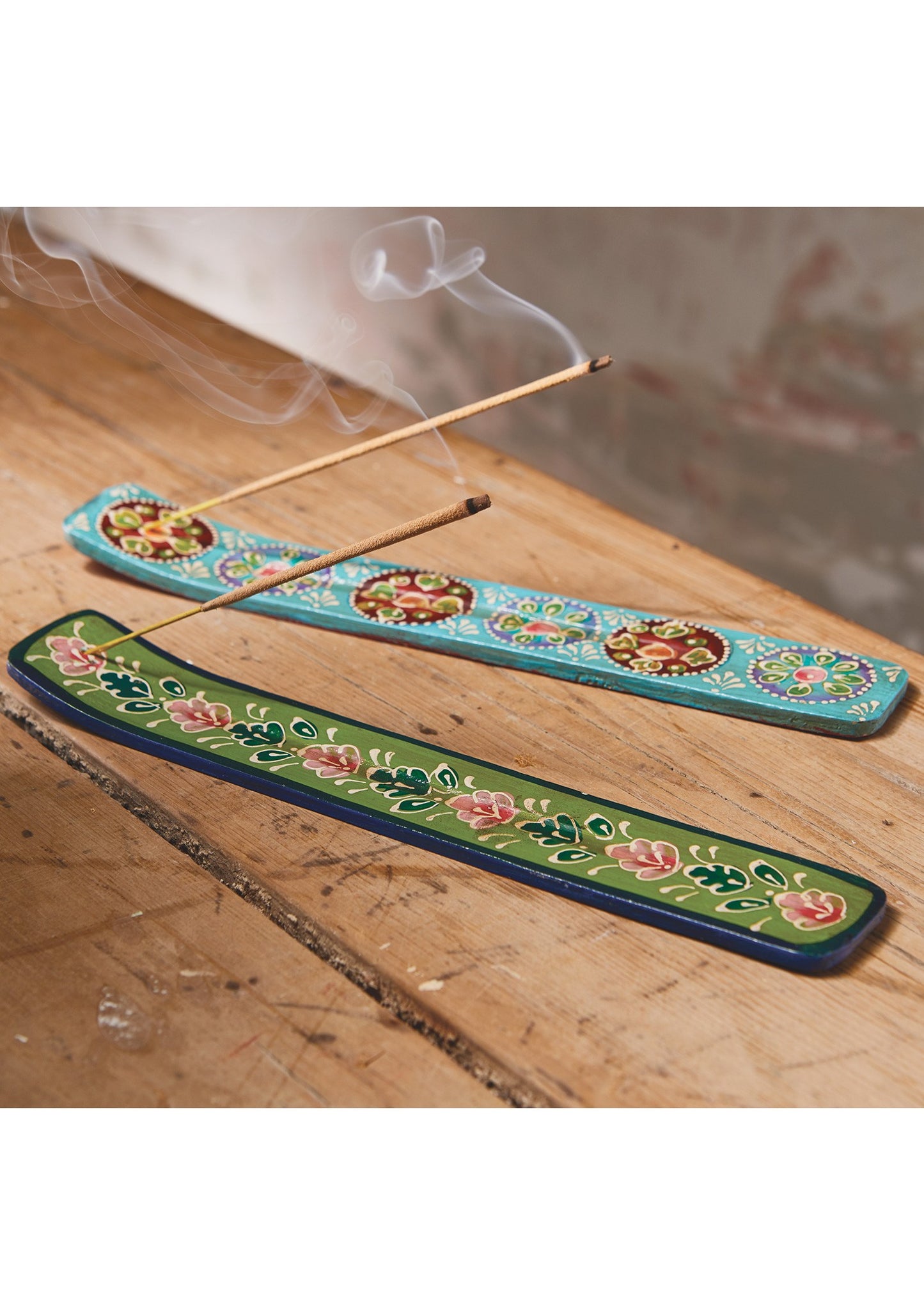Hand Painted Wooden Incense Holders