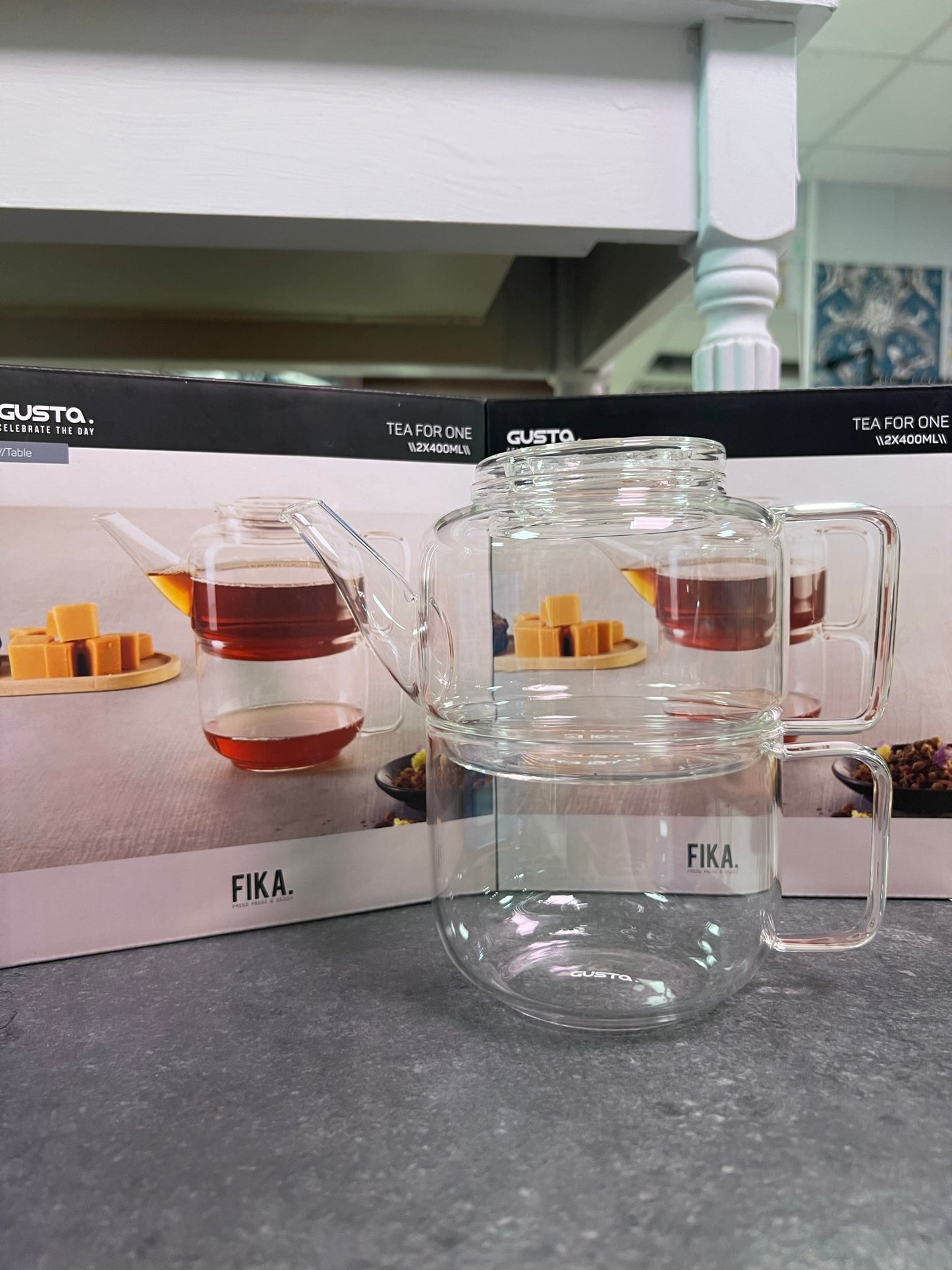 Glass Teapot and Mug Set