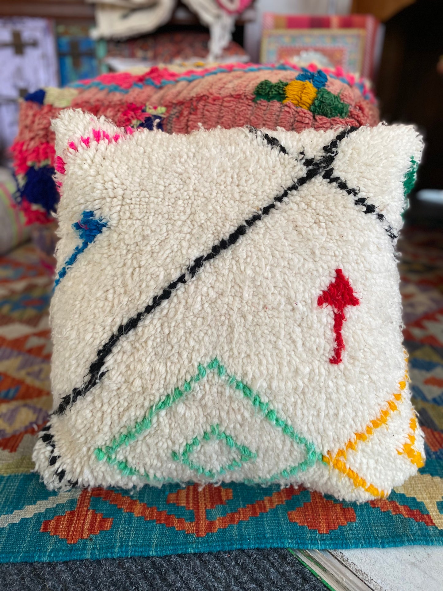 Moroccan Wool Square Cushion