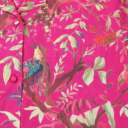 Hot Pink Bird Print Ladies Pyjamas