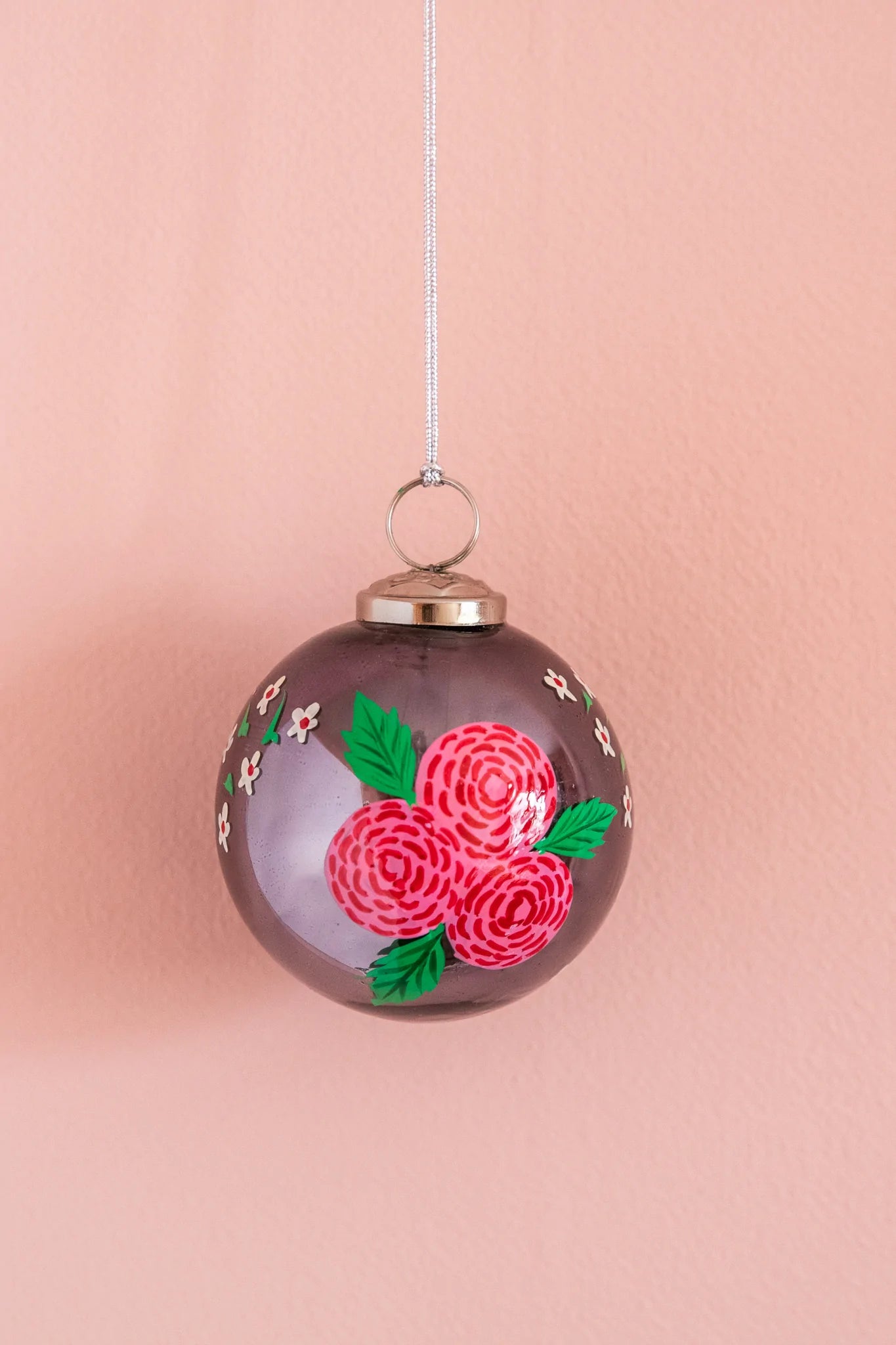 Floral Hand Painted Bauble Decoration