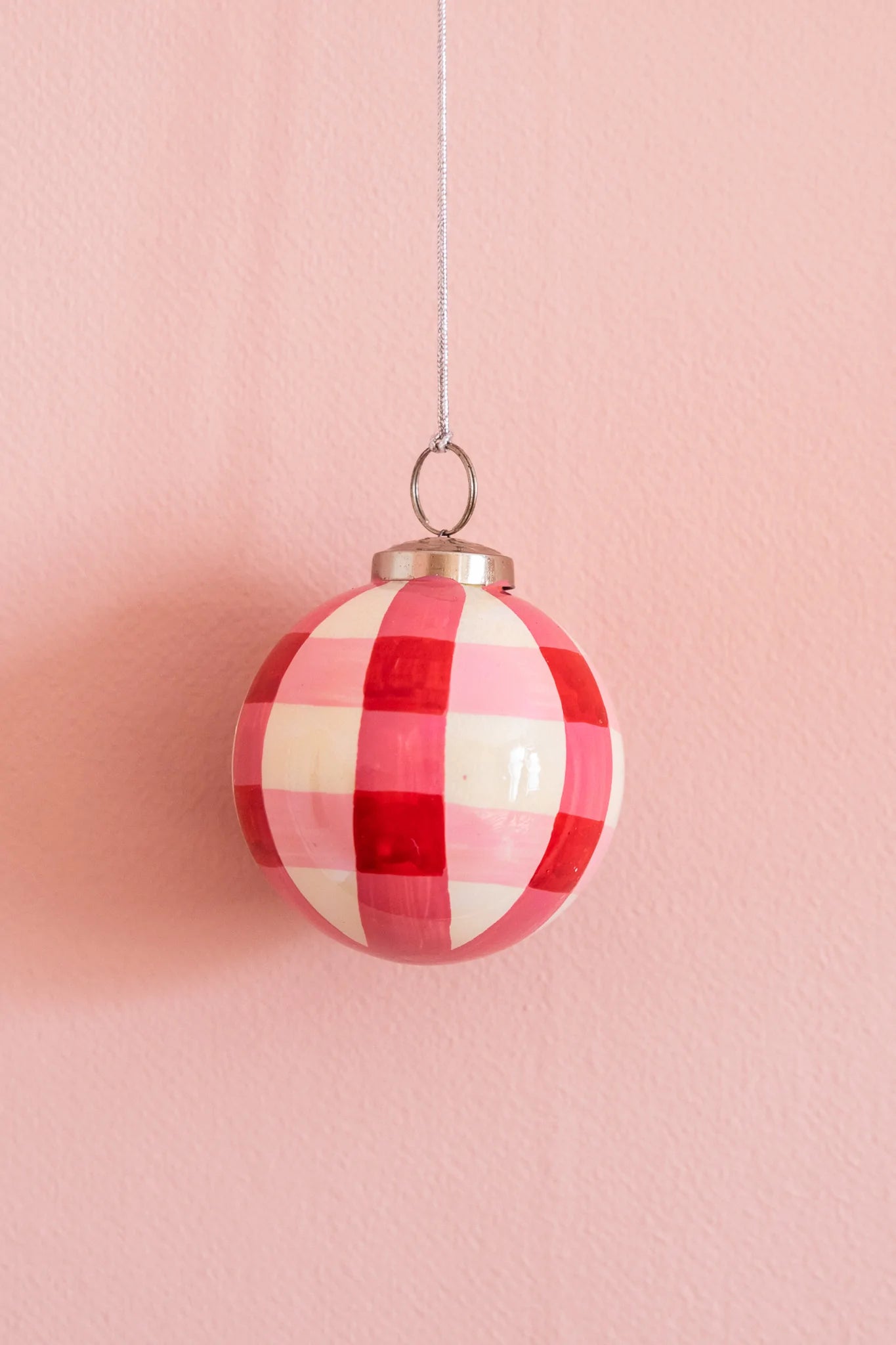 Checked Hand Painted Bauble Decoration