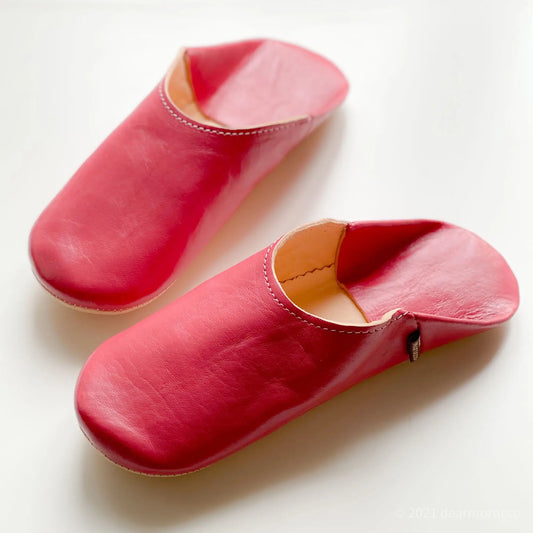 Moroccan leather Slipper/ Simple Baroque rose