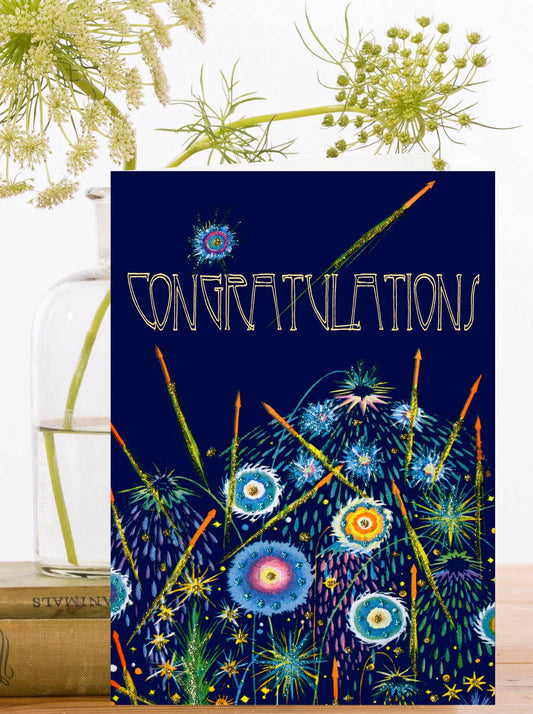 Hand Glittered Congratulations Card