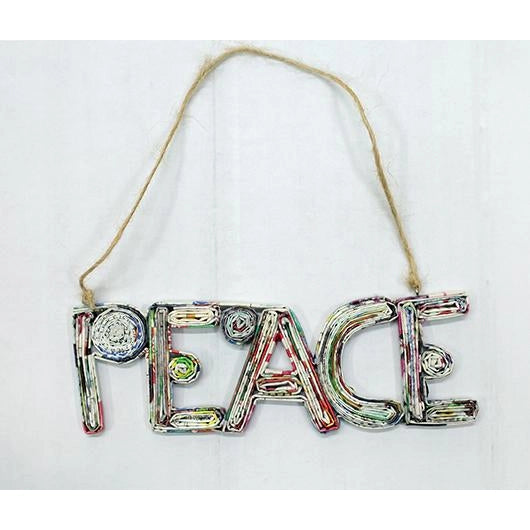 Recycled Paper PEACE Decoration