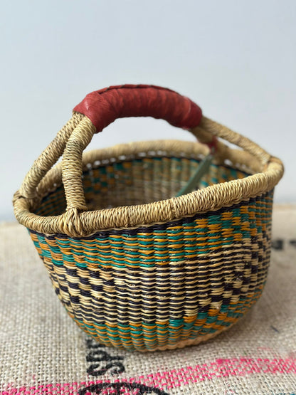 Blue & Yellow African Market Basket- Small