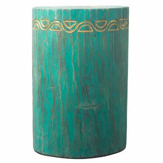 Wooden Tribal Stool/Table Turquoise