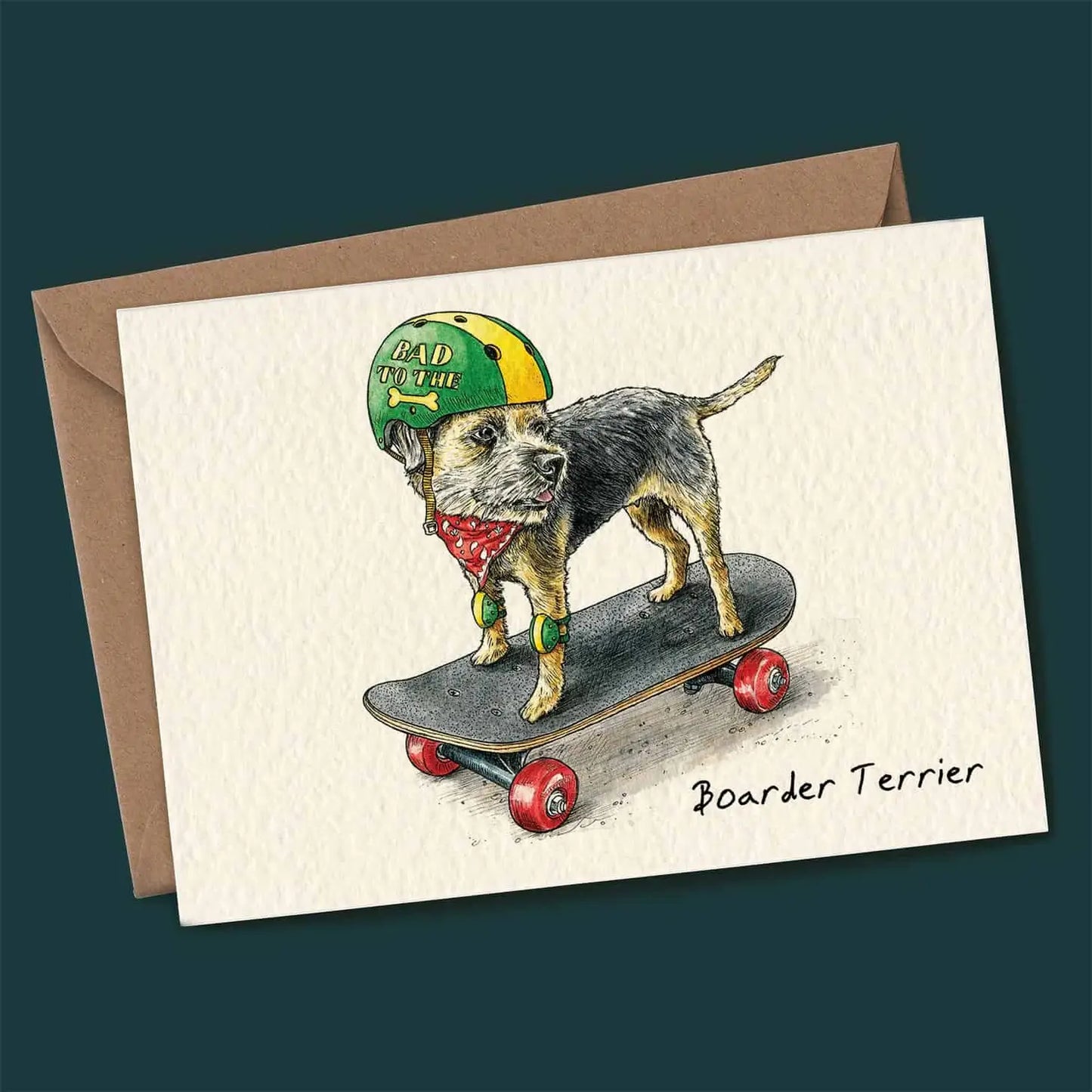Boarder Terrier Card- Recycled Paper