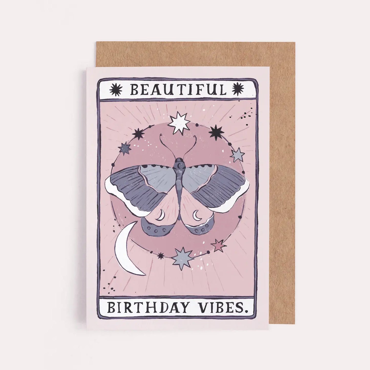 Moth Birthday Vibes Card - Tarot Card